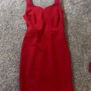 The Limited Red Sleeveless Midi Sheath Dress